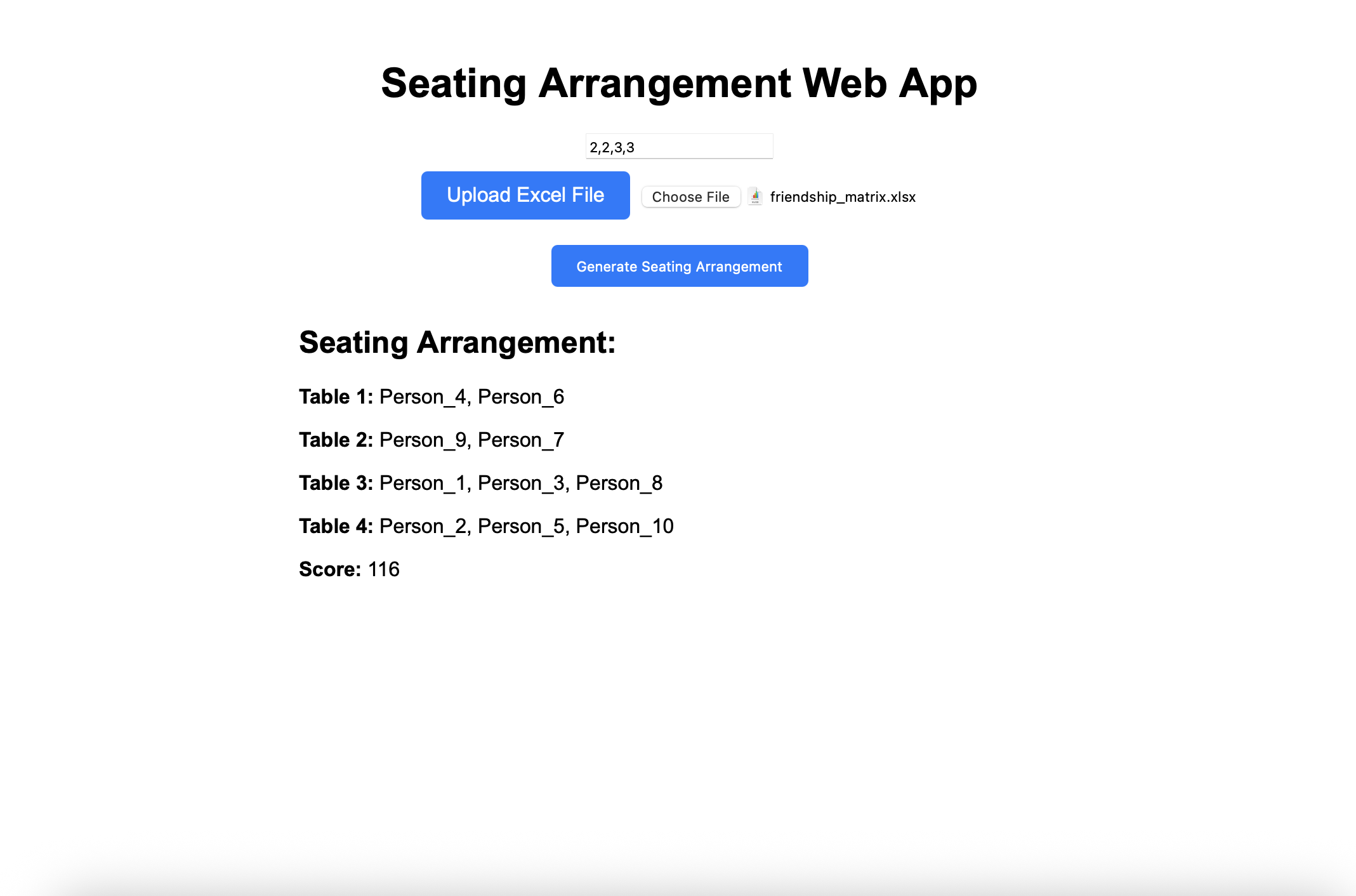 Seating Arrangement Optimization | Optimize seating arrangements at ...
